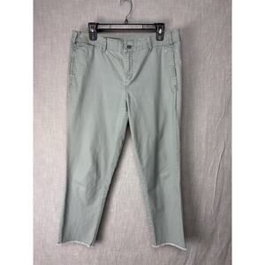 G1 Goods Paper Twill Pants Light Green Cotton Chino Raw-Hem Women's Size 10